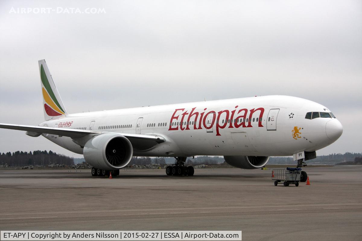 ET-APY, 2013 Boeing 777-36N/ER C/N 42102, Parked at ramp R.