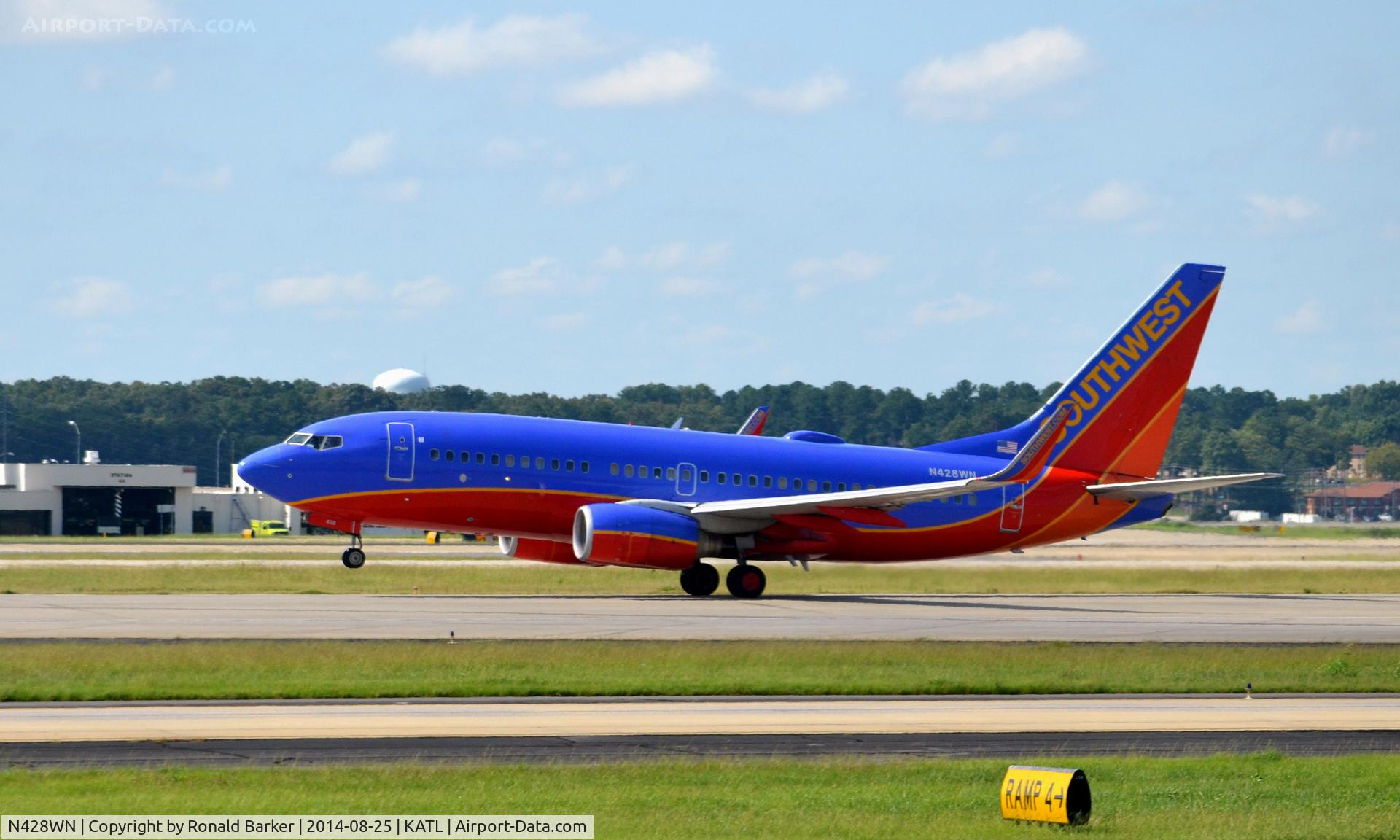 N428WN, 2002 Boeing 737-7H4 C/N 29844, Nose Wheel Lift Off Atlanta