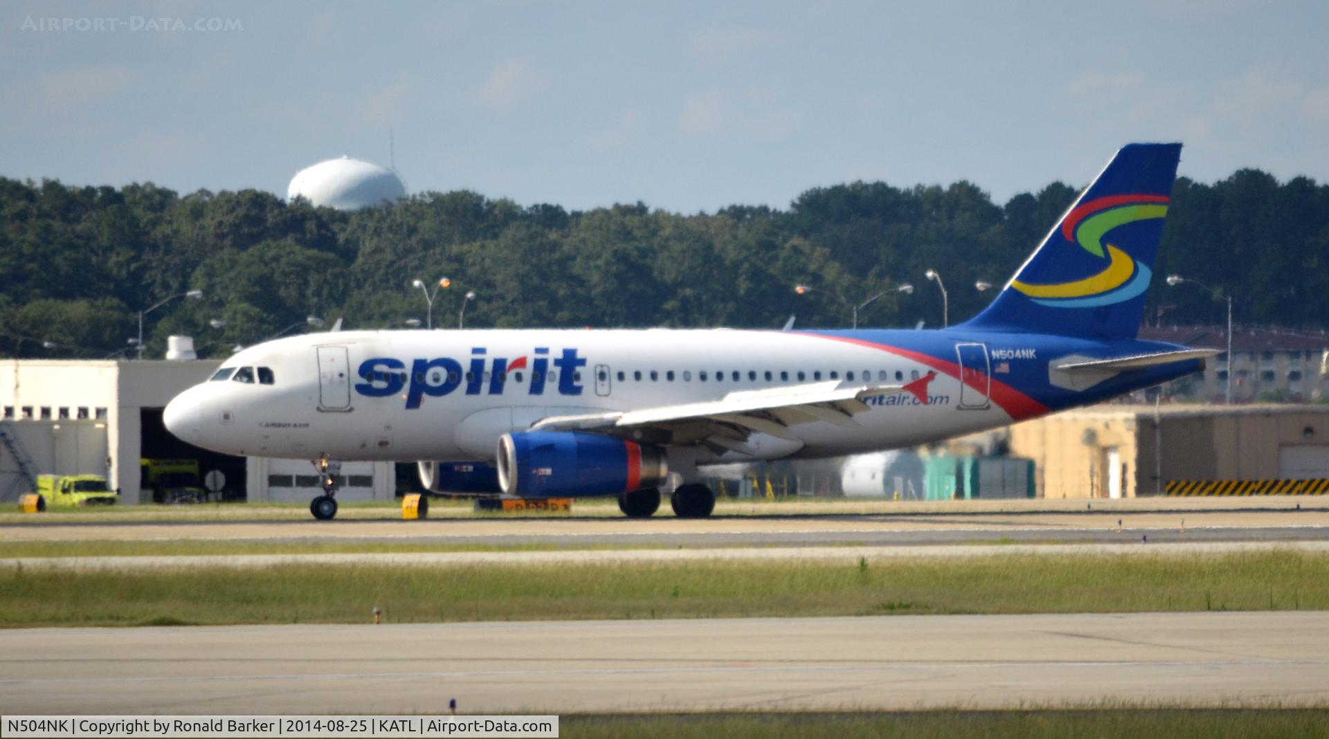 N504NK, 2005 Airbus A319-132 C/N 2473, Landing roll Atlanta