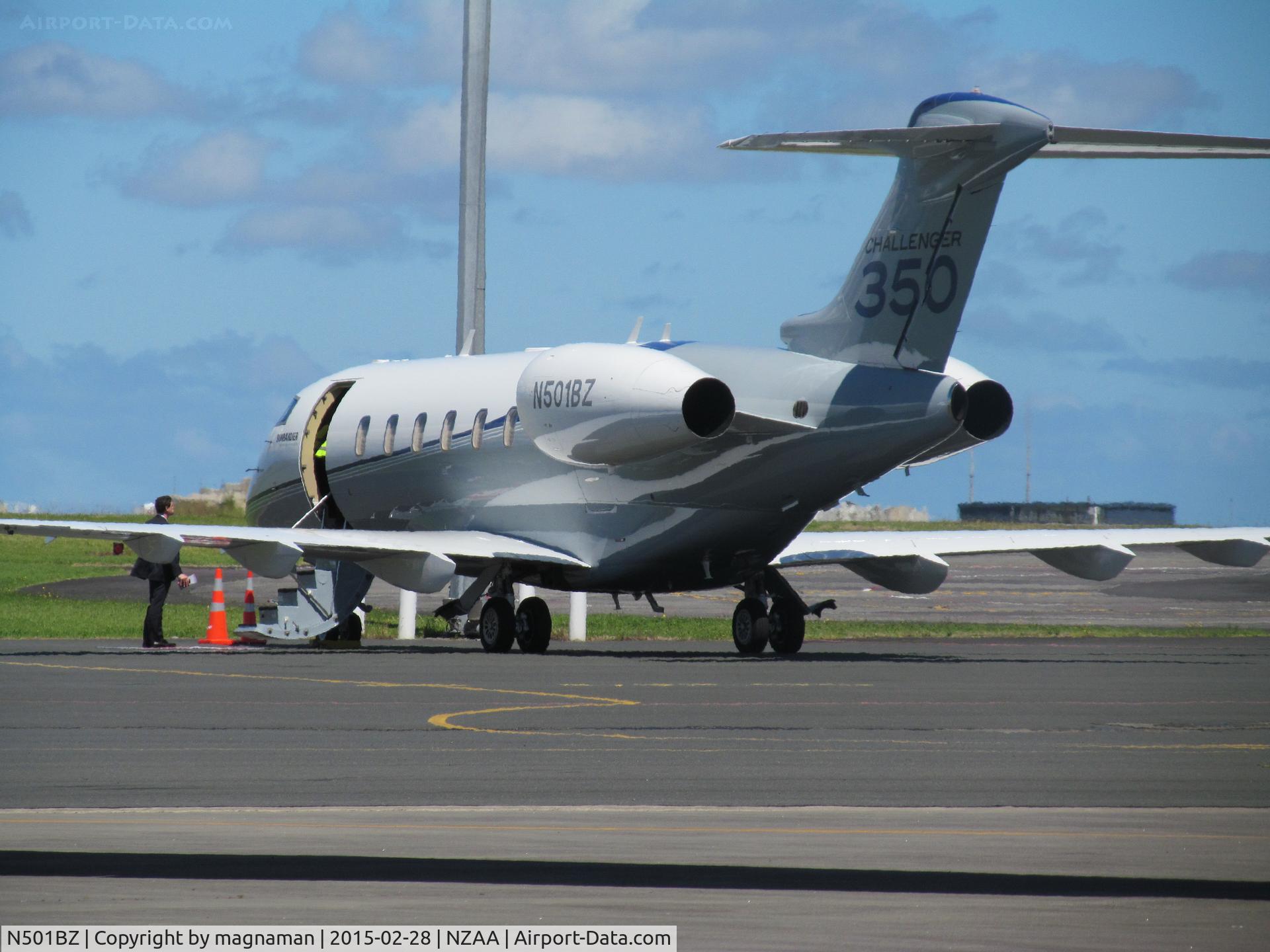N501BZ, 2014 Bombardier Challenger 350 (BD-100-1A10) C/N 20501, view from back end of apron