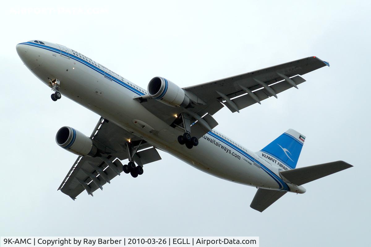 9K-AMC, 1993 Airbus A300B4-605R C/N 699, Airbus A300B4-605R [699] (Kuwait Airways) Home~G 26/03/2010. Onapproach 27R seen here with Kuwaitairways.com titles on the fuselage.
