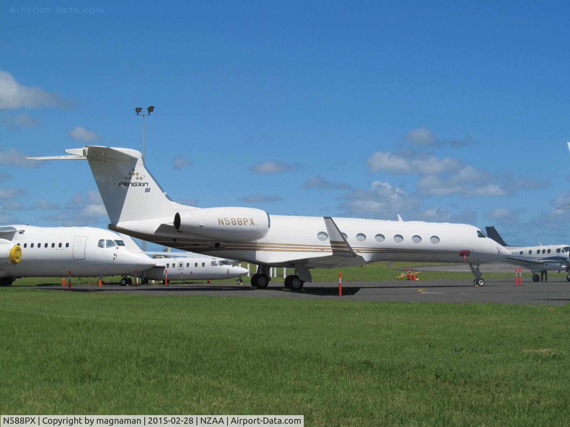 N588PX, Gulfstream Aerospace GV-SP (G550) C/N 5467, sun nearly always shines at AKL
