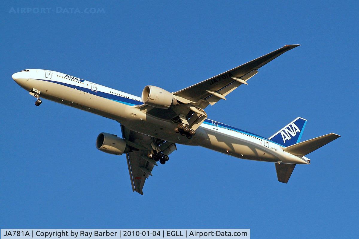 JA781A, 2007 Boeing 777-381/ER C/N 27041, Boeing 777-381ER [27041] (All Nippon Airways) Home~G 04/01/2010. On approach 27R.