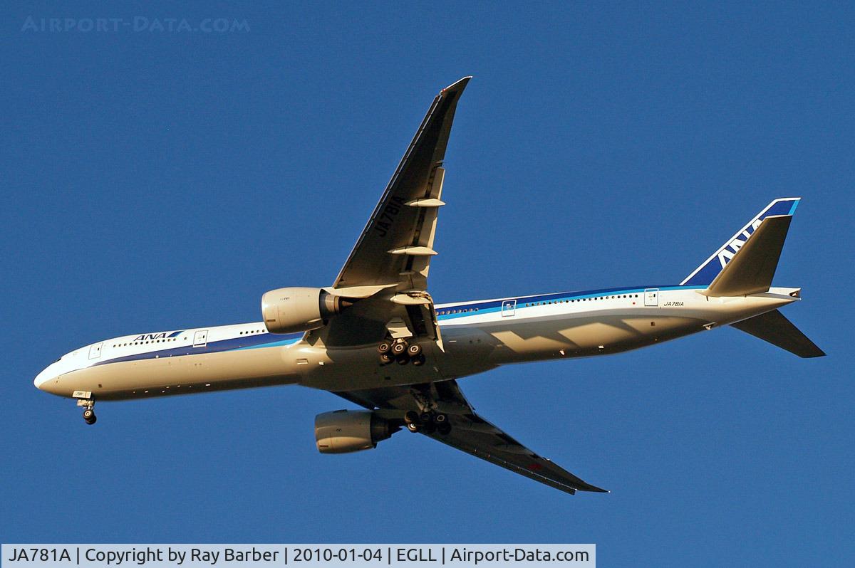JA781A, 2007 Boeing 777-381/ER C/N 27041, Boeing 777-381ER [27041] (All Nippon Airways) Home~G 04/01/2010. On approach 27R.