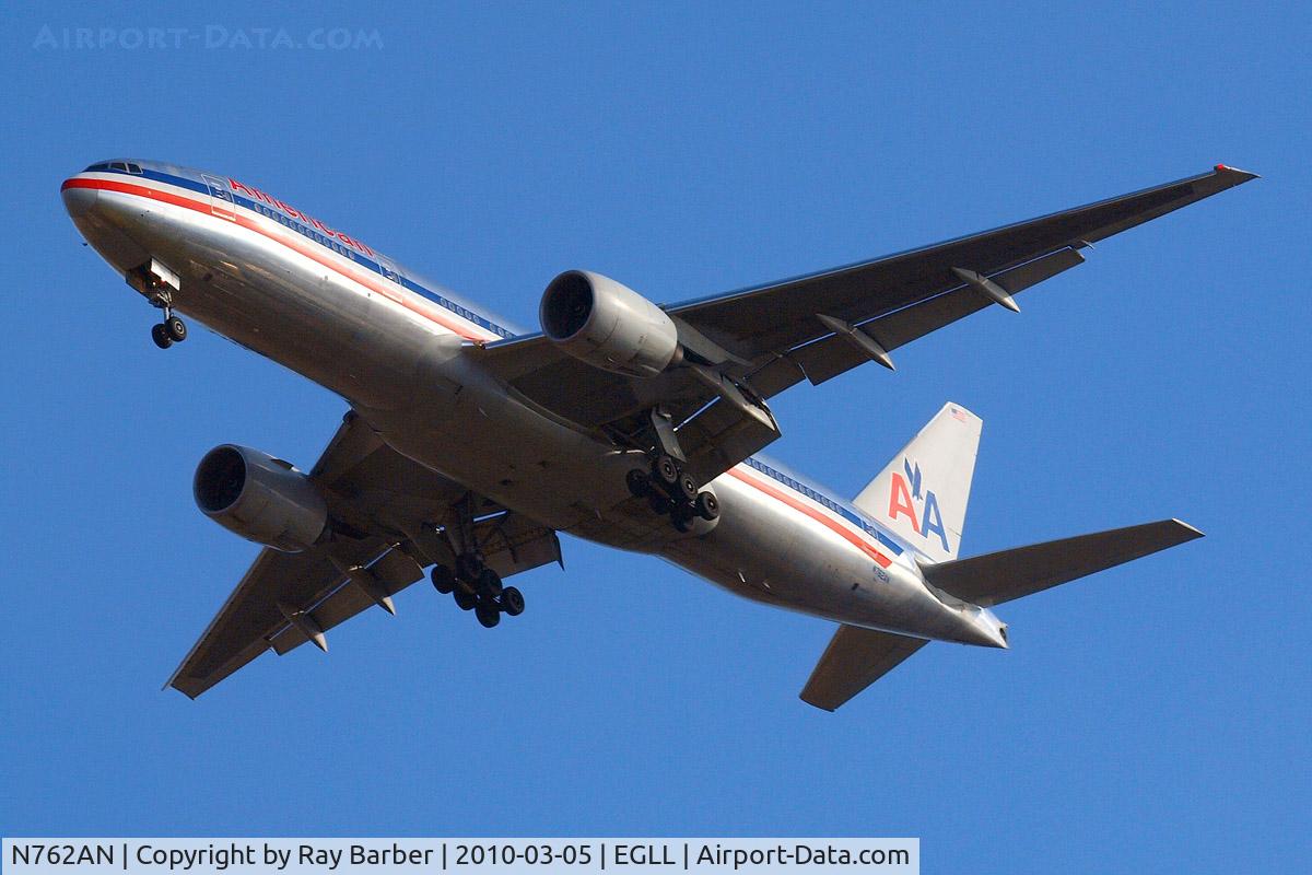 N762AN, 2002 Boeing 777-223 C/N 31479, Boeing 777-223ER [31479] (American Airlines) Home~G 05/03/2010. On approach 27R