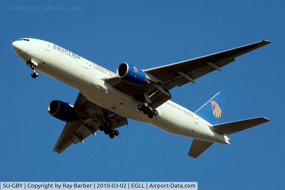 SU-GBY, 2001 Boeing 777-266/ER C/N 32630, Boeing 777-266ER [32630] (EgyptAir) Home~G 02/03/2010. On approach 27R.