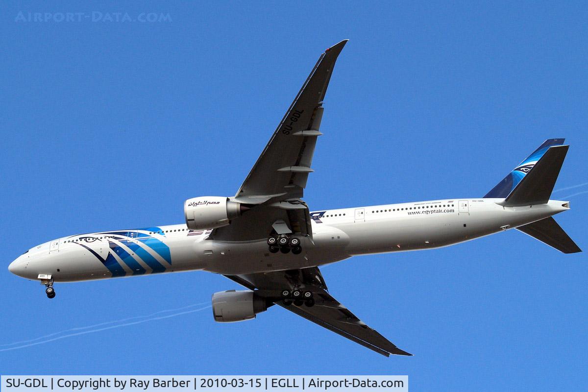 SU-GDL, 2010 Boeing 777-36N/ER C/N 38284, Boeing 777-36NER [38284] (Egypt Air) Home~G 15/03/2010. On approach 27R.