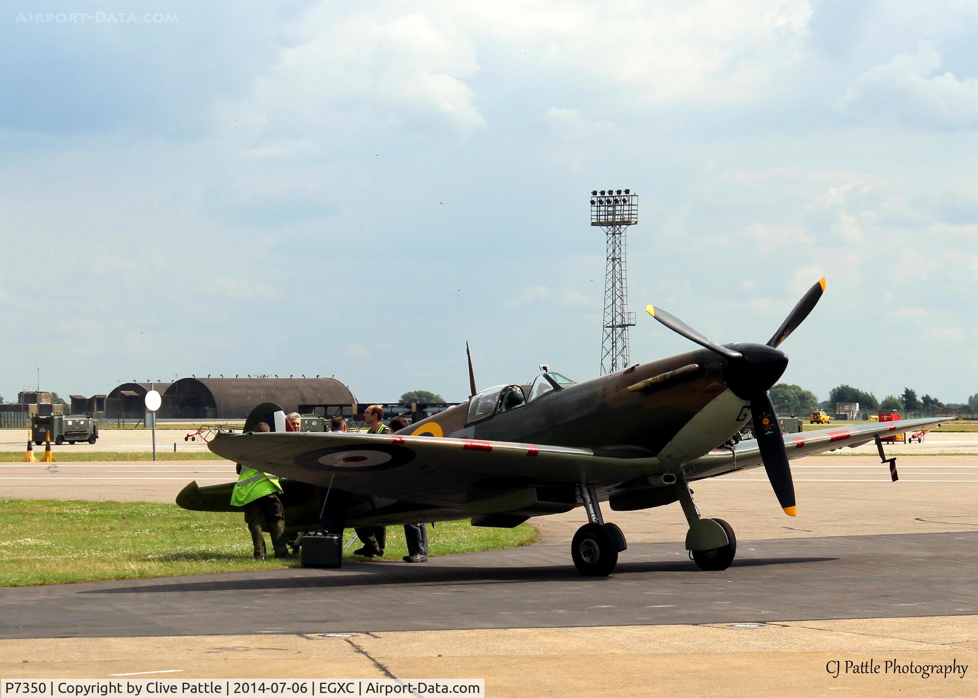 P7350, 1940 Supermarine 329 Spitfire IIa C/N CBAF.14, BBMF Apron pre-flight at RAF Coningsby EGXC