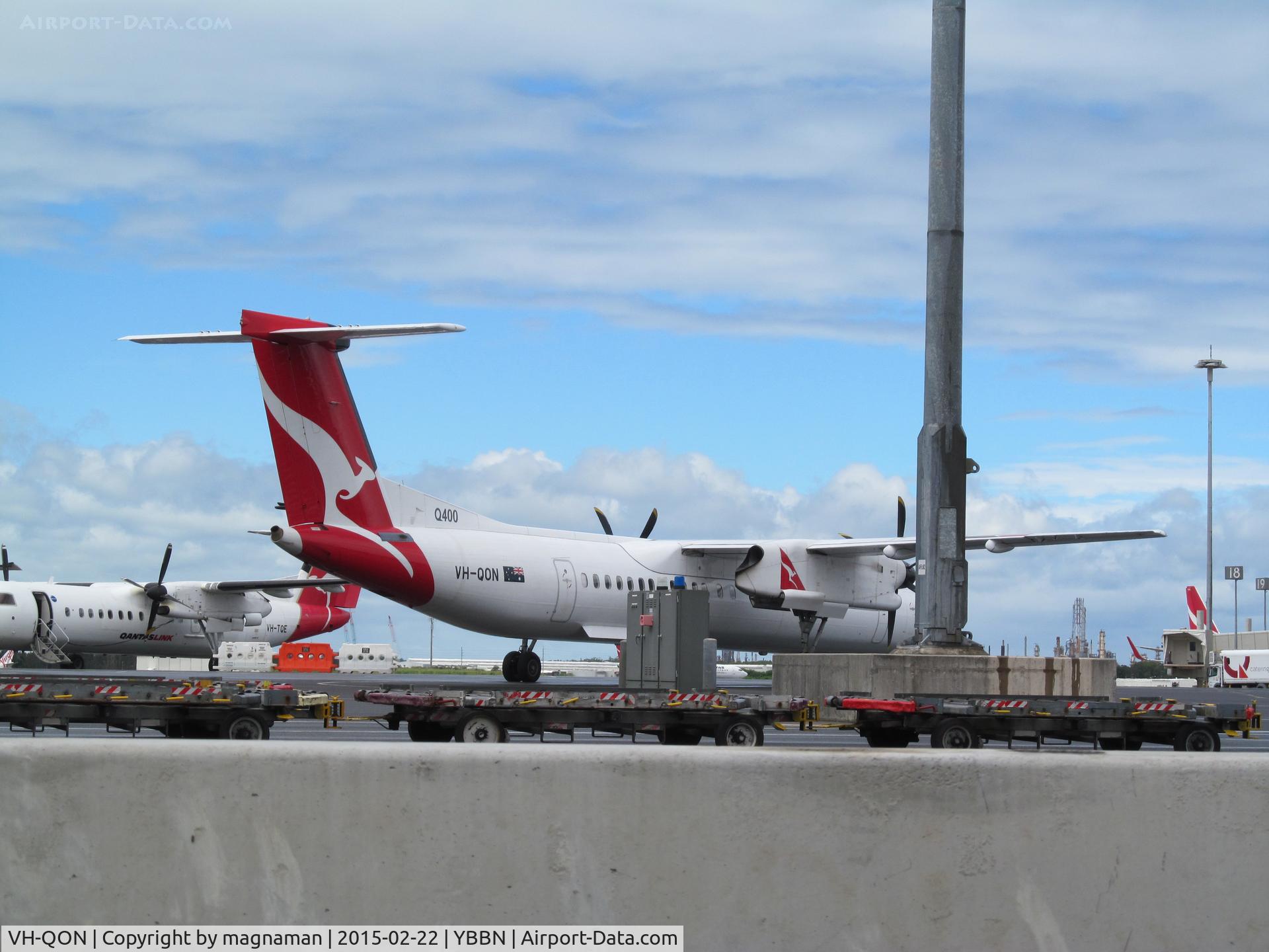 VH-QON, 2008 De Havilland Canada DHC-8-402Q Dash 8 C/N 4218, on domestic ramp