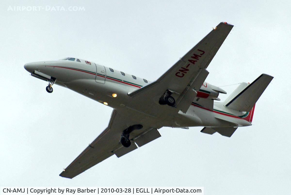 CN-AMJ, 2009 Cessna 560XL Citation XLS+ C/N 560-6042, Cessna Citation Excel S+ [560-6042] (Royal Moroccan Air Force) Home~G 28/03/2010. On approach 27R.