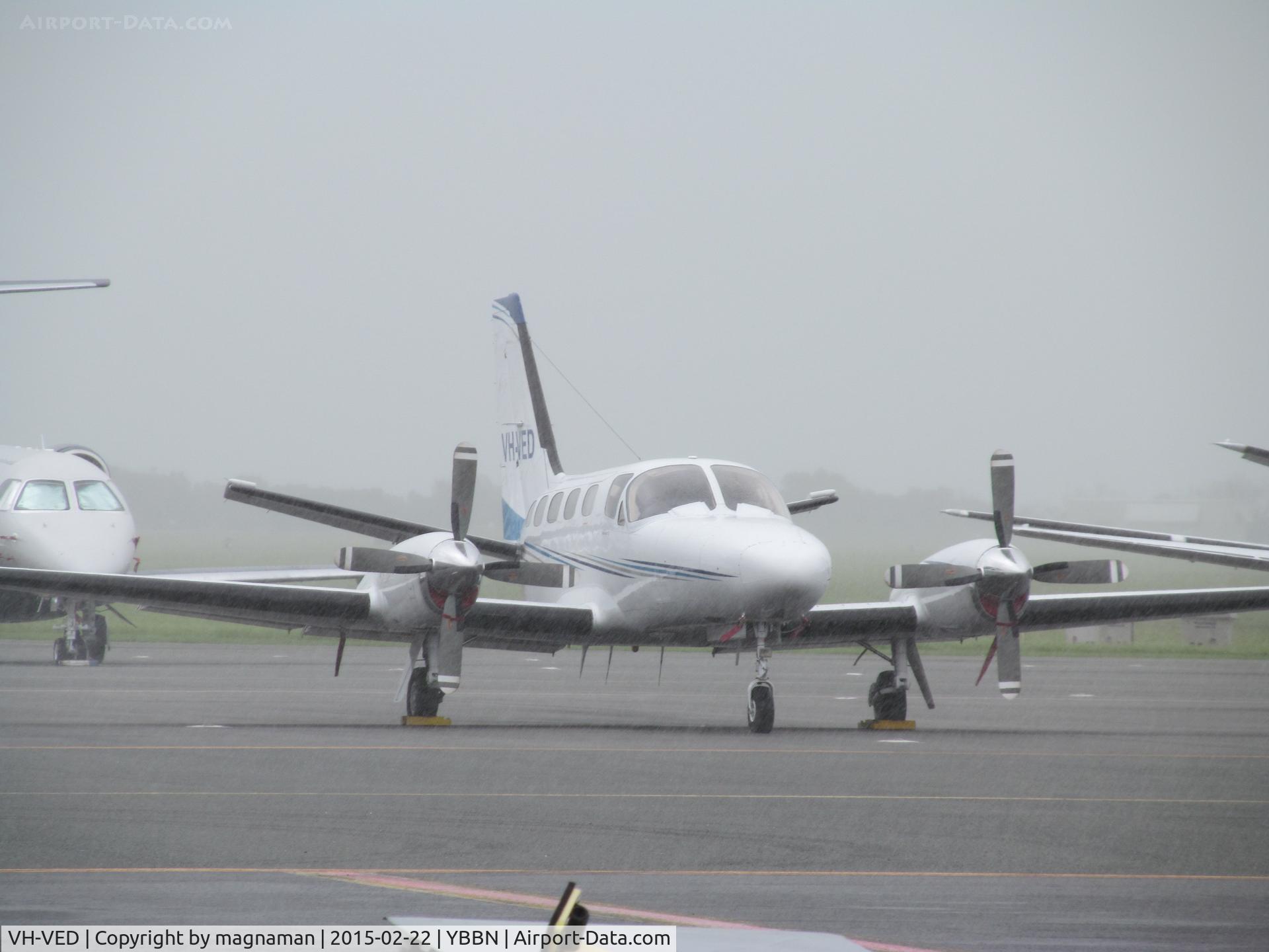 VH-VED, 1981 Cessna 441 Conquest II C/N 441-0272, on GA apron