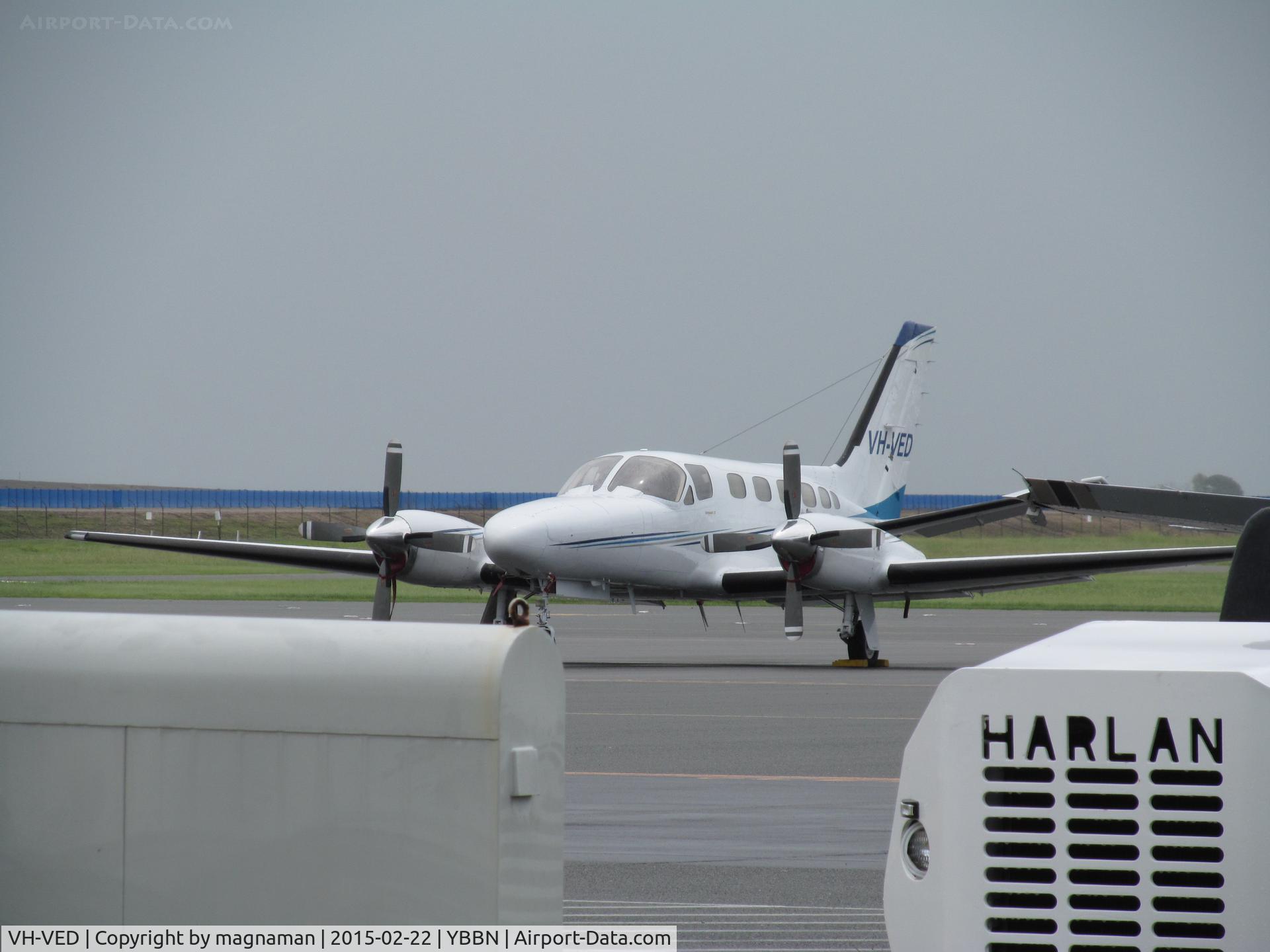 VH-VED, 1981 Cessna 441 Conquest II C/N 441-0272, on GA ramp at BNE