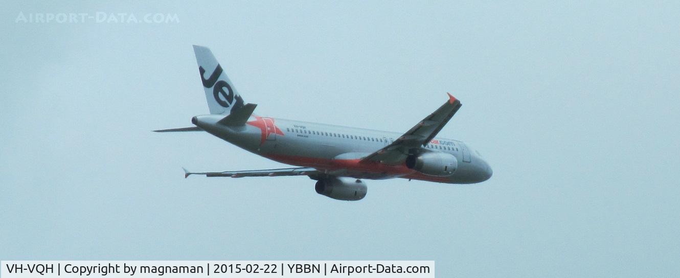 VH-VQH, 2006 Airbus A320-232 C/N 2766, on departure from BNE - taken from int'l terminal