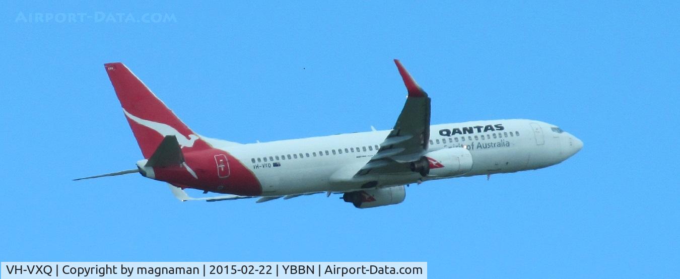 VH-VXQ, 2003 Boeing 737-838 C/N 33723, just taken off at Brisbane