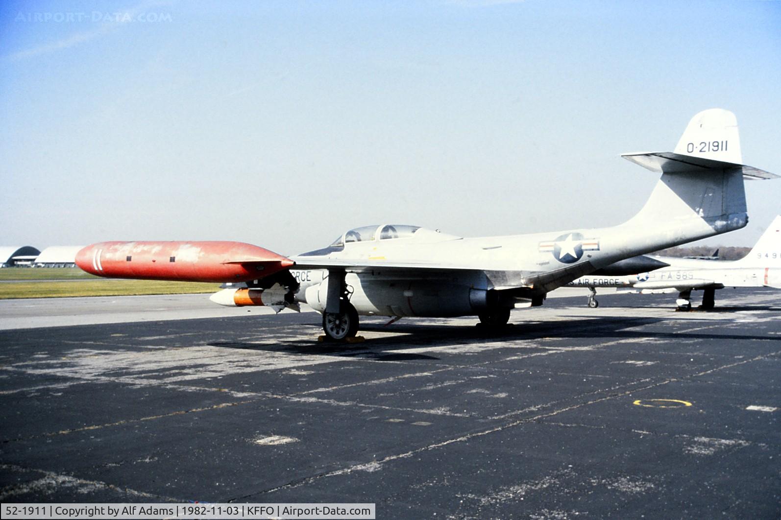52-1911, 1952 Northrop F-89D Scorpion C/N Not found 52-1911, At the USAF Museum in 1982. The guide book calls this an F-89J rather than a D.