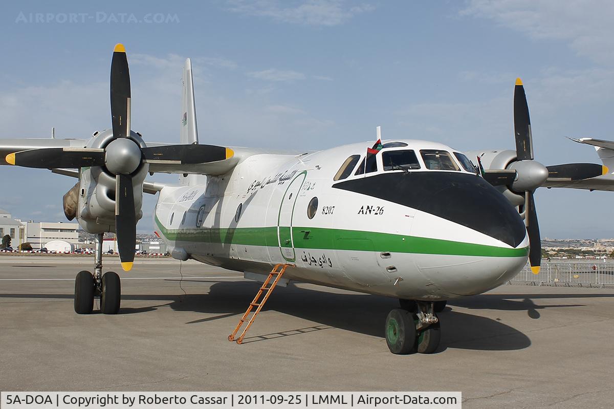 5A-DOA, 1982 Antonov An-26 C/N 12306, Malta International Airshow 2011