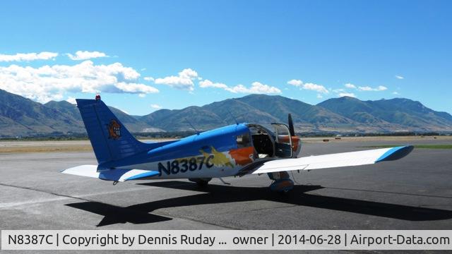 N8387C, 1976 Piper PA-28-140 Cherokee C/N 28-7625110, Stop #2 at Brigham City, UT on way to West Yellowstone July 2014.