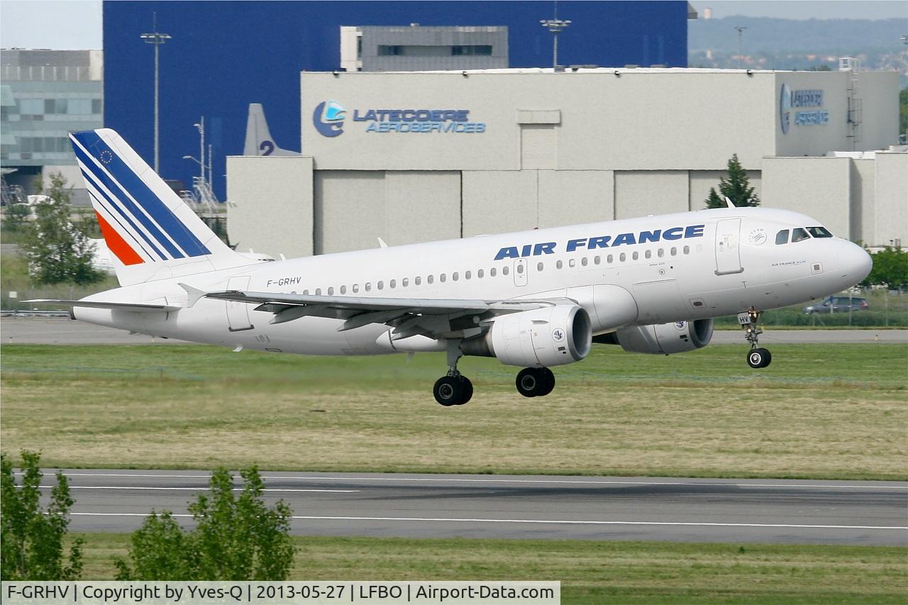 F-GRHV, 2001 Airbus A319-111 C/N 1505, Airbus A319-111, Landing rwy 14R, Toulouse-Blagnac Airport (LFBO-TLS)