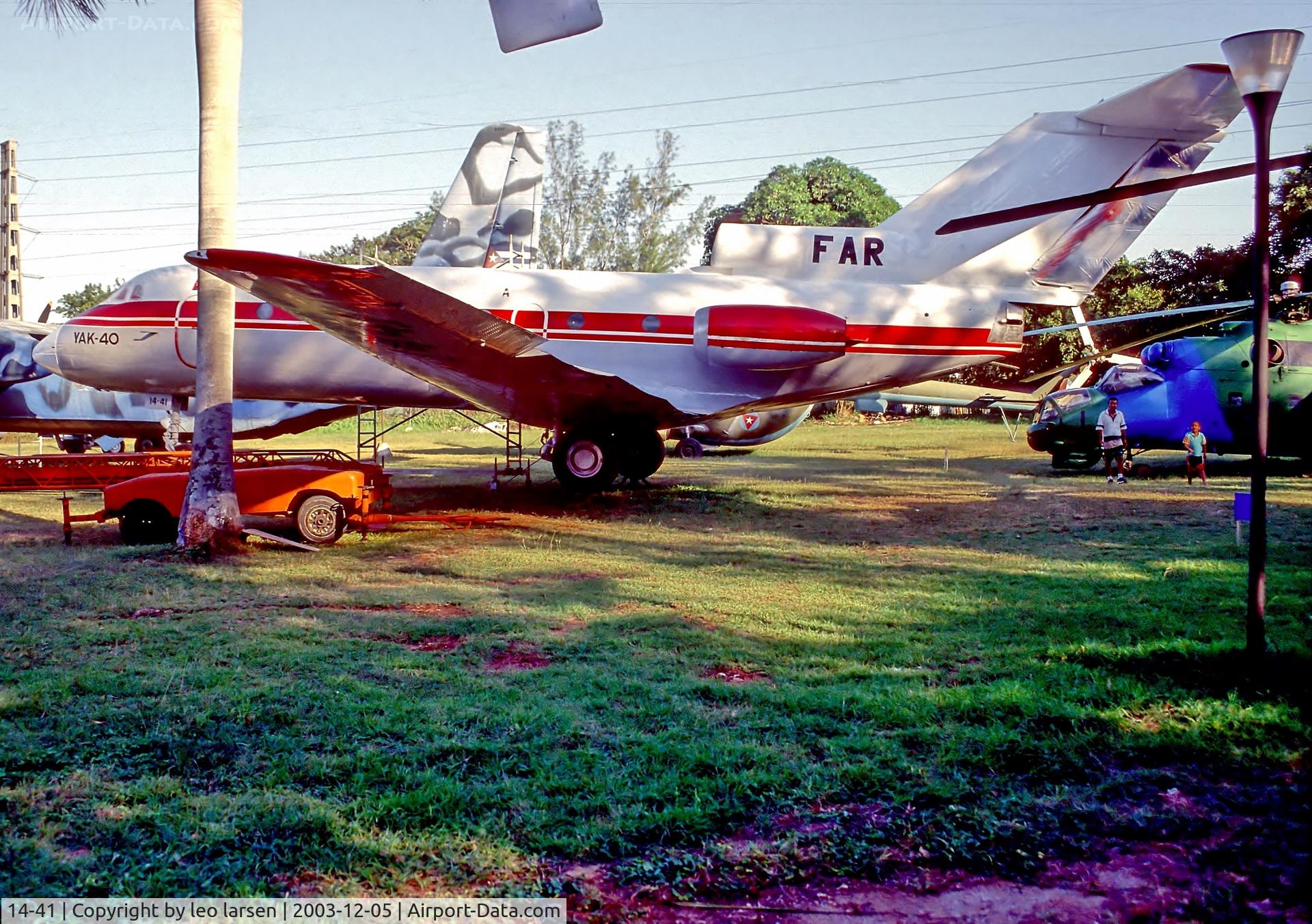 14-41, 1976 Yakovlev Yak-40 C/N 9631049, Museo del Aire Havana 5.12.03