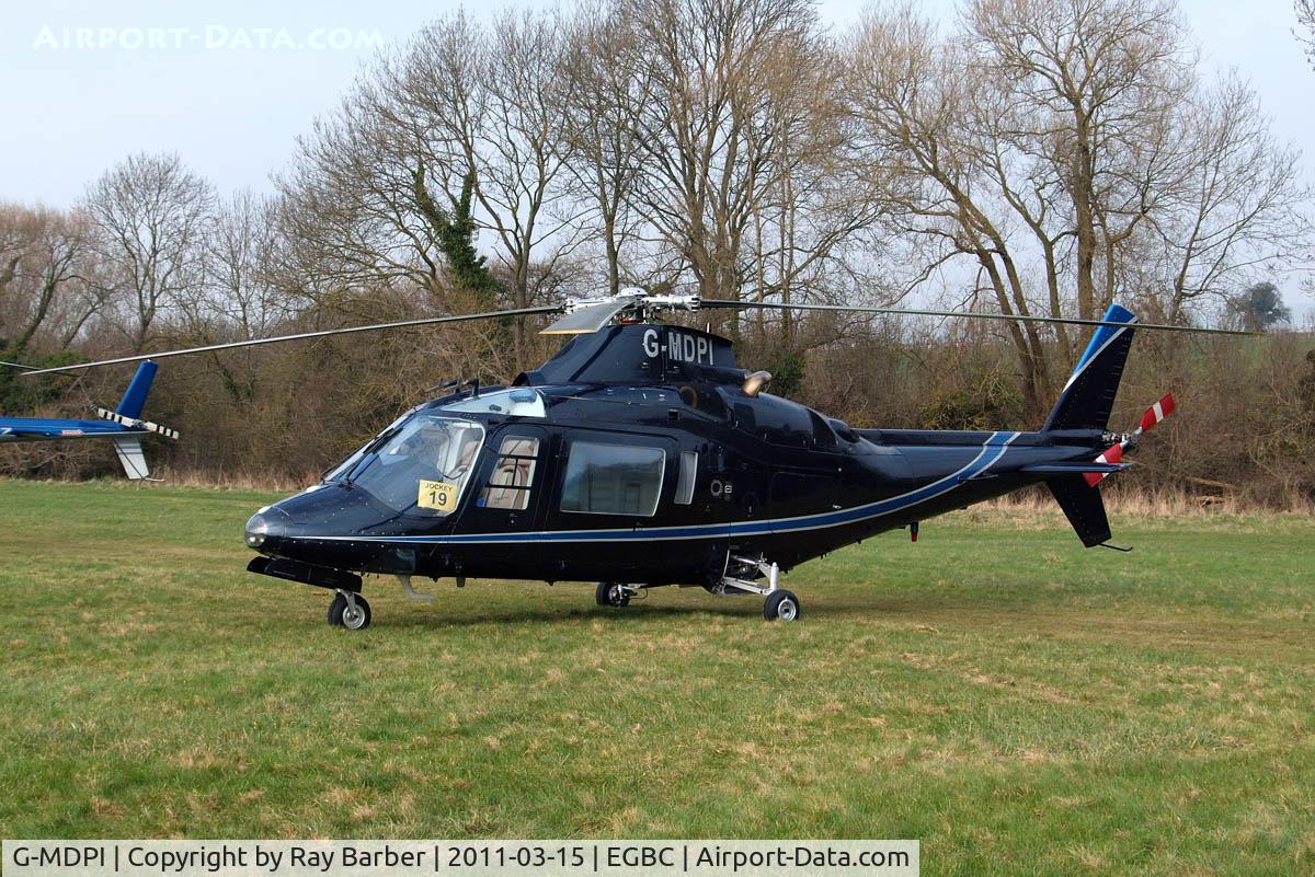 G-MDPI, 1987 Agusta A-109A-2 C/N 7393, Agusta A.109A-2 [7393] Cheltenham~G 15/03/2011