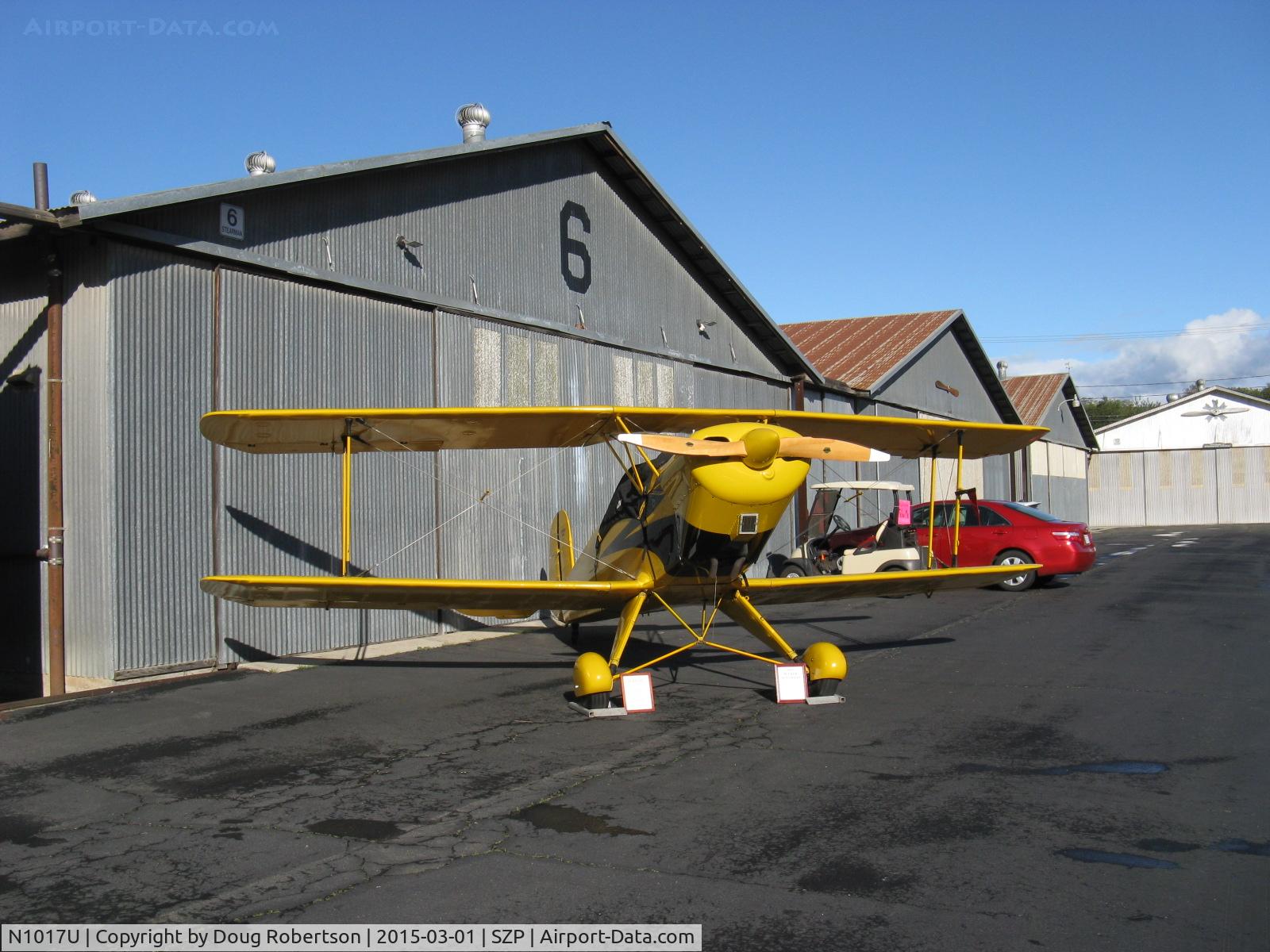 N1017U, 1939 CASA 1-131 Jungmann C/N E3B-435, 1939 Bucker JUNGMANN C.A.S.A. 1.131, Lycoming O-360 180 Hp upgrade, at Aviation Museum of Santa Paula hangar on occasion of owner pilot to receive the FAA Master Aviator Award & celebrate his birthday.