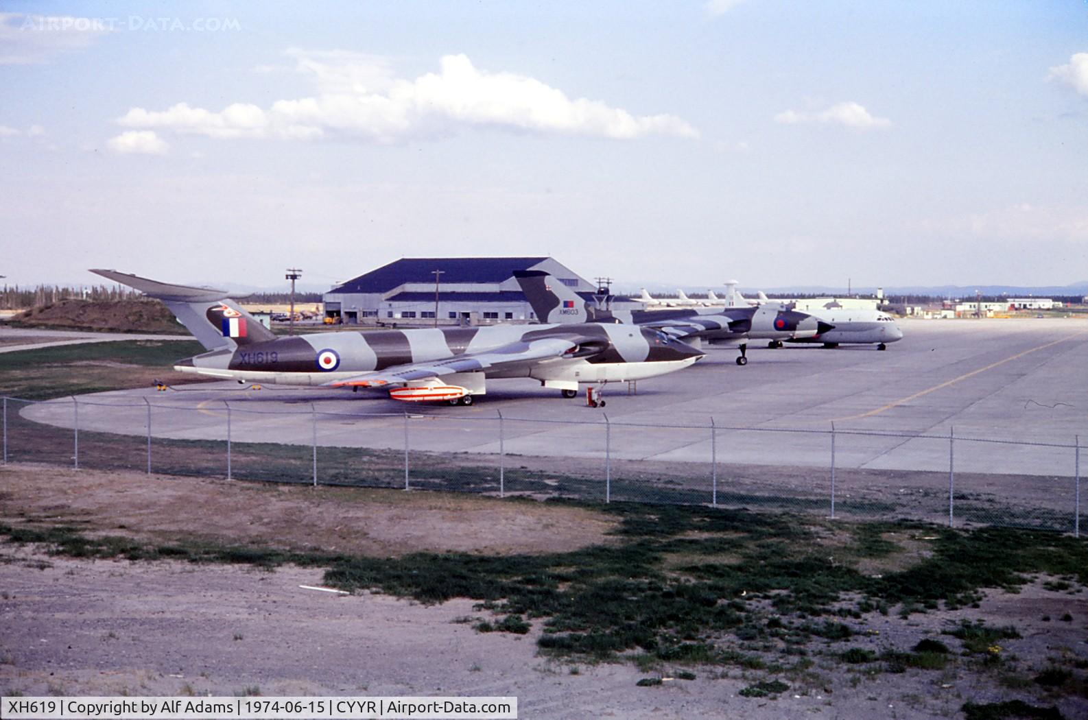 XH619, 1959 Handley Page Victor K.1A C/N HP80/42, At Canadian Forces Station, Goose Bay, Labrador in 1974.