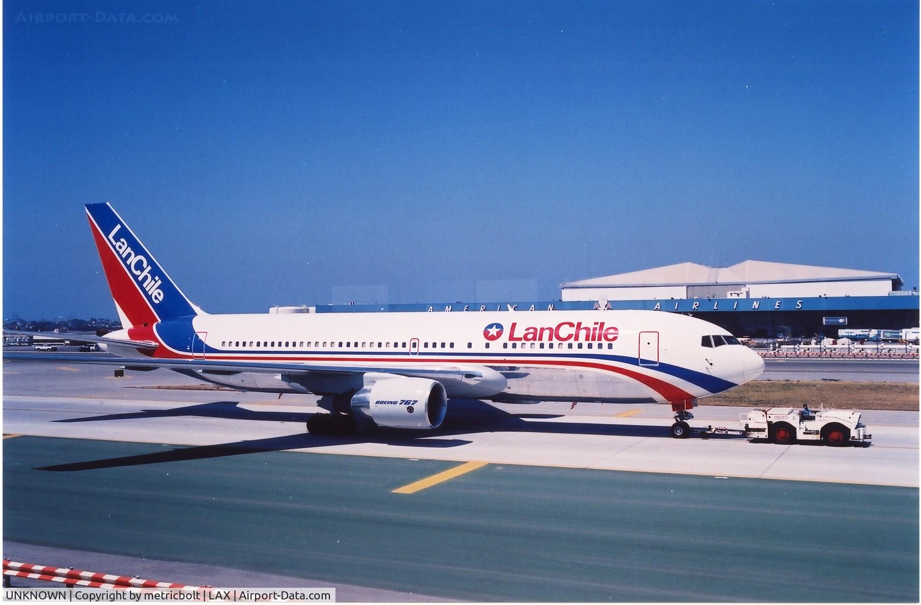 UNKNOWN, Airliners Various C/N Unknown, LAN Chile B767-200 at LAX,Jul.1990