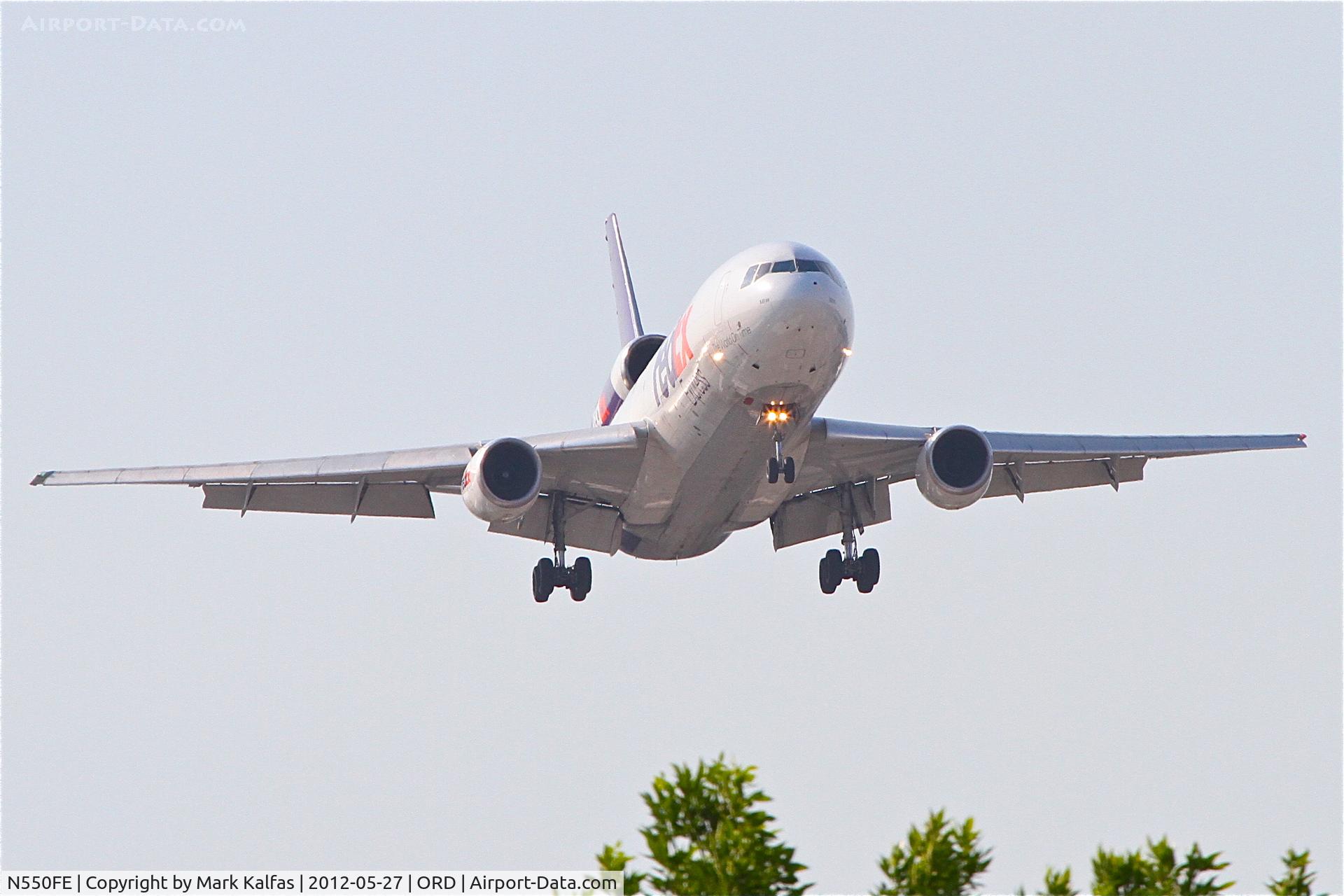 N550FE, 1972 McDonnell Douglas MD-10-10F C/N 46521, FedEx Mcdonnell Douglas MD-10-10F, FDX398 arriving from Memphis Int'l /KMEM, RWY 14R approach KORD.