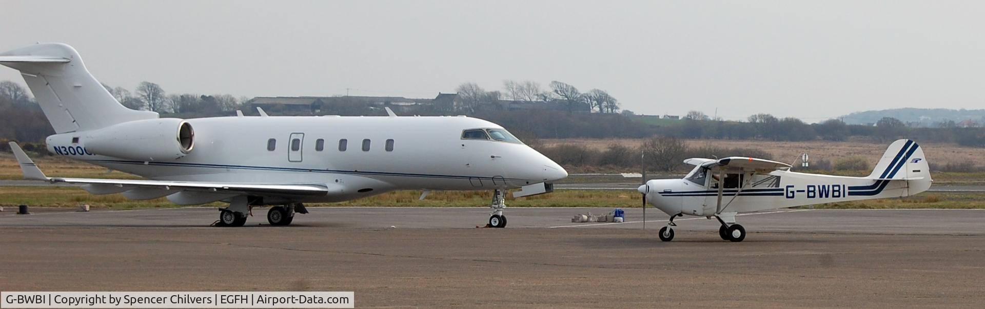 G-BWBI, 1991 Taylorcraft F22A C/N 2207, G-BWBI With N300GP BD100 Challenger 300 in the foreground. Sorry for so many images of N300GP, just she was the star of the day!