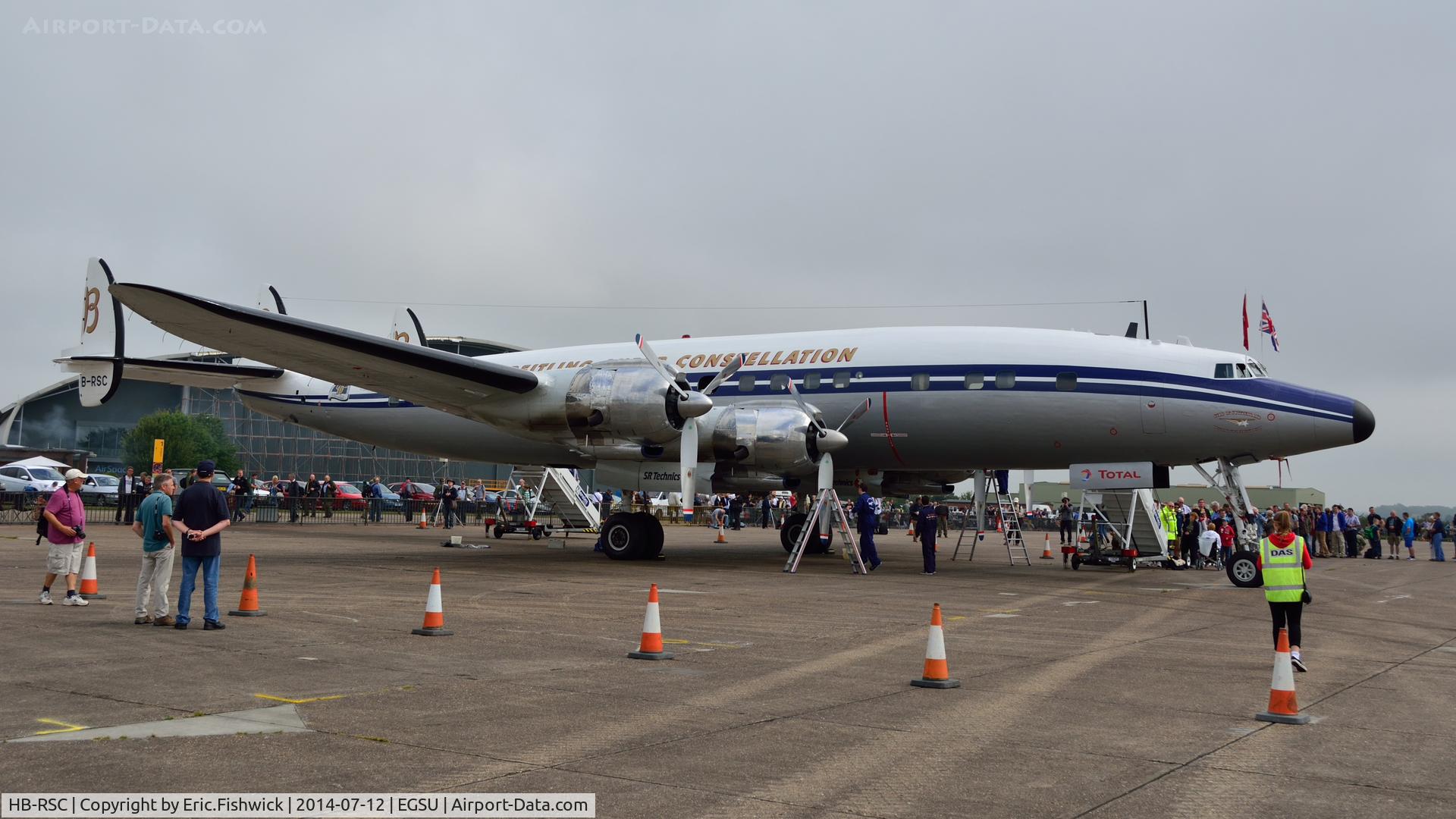 HB-RSC, 1955 Lockheed C-121C Super Constellation (L-1049F) C/N 1049F-4175, HB-RSC receiving visitors at The Flying Legends Air Show, IWM Duxford. July,2014.