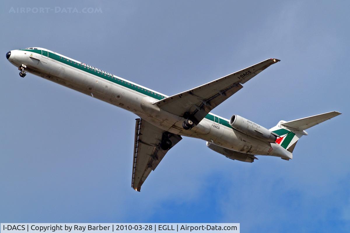 I-DACS, 1990 McDonnell Douglas MD-82 (DC-9-82) C/N 53053/1806, McDonnell-Douglas DC-9-82 [53053] (Alitalia) Home~G 28/03/2010. On approach 27R.