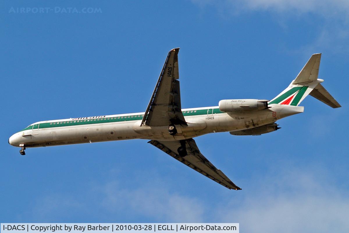 I-DACS, 1990 McDonnell Douglas MD-82 (DC-9-82) C/N 53053/1806, McDonnell-Douglas DC-9-82 [53053] (Alitalia) Home~G 28/03/2010. On approach 27R.