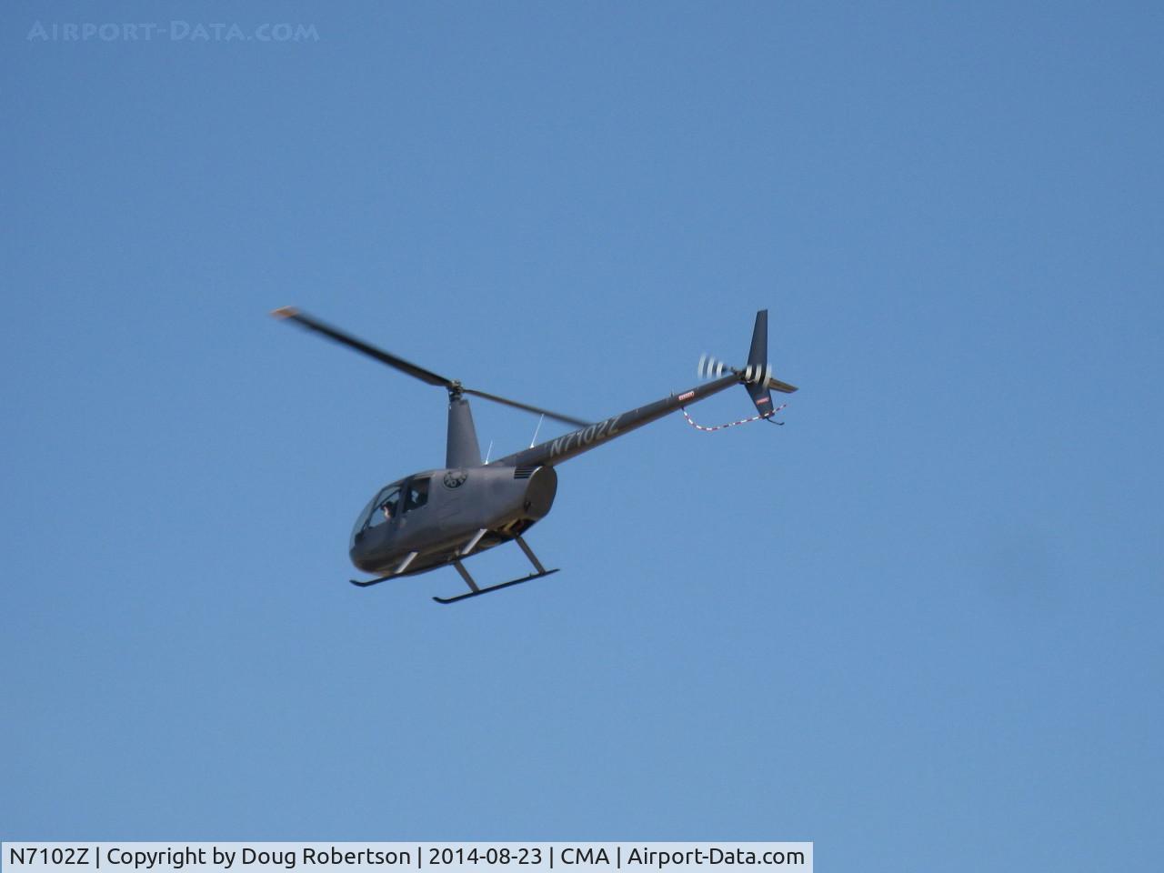N7102Z, 2013 Robinson R44 C/N 2309, 2013 Robinson R44, Lycoming O-540 260 Hp derated to 225 Hp for takeoff, 205 Hp, continuous, another paid short ride at CMA Airshow