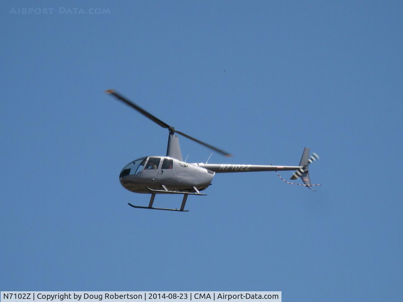 N7102Z, 2013 Robinson R44 C/N 2309, 2013 Robinson R44, Lycoming O-540 260 Hp derated to 225 Hp for takeoff, 205 Hp continuous, another short paid ride at CMA Airshow.