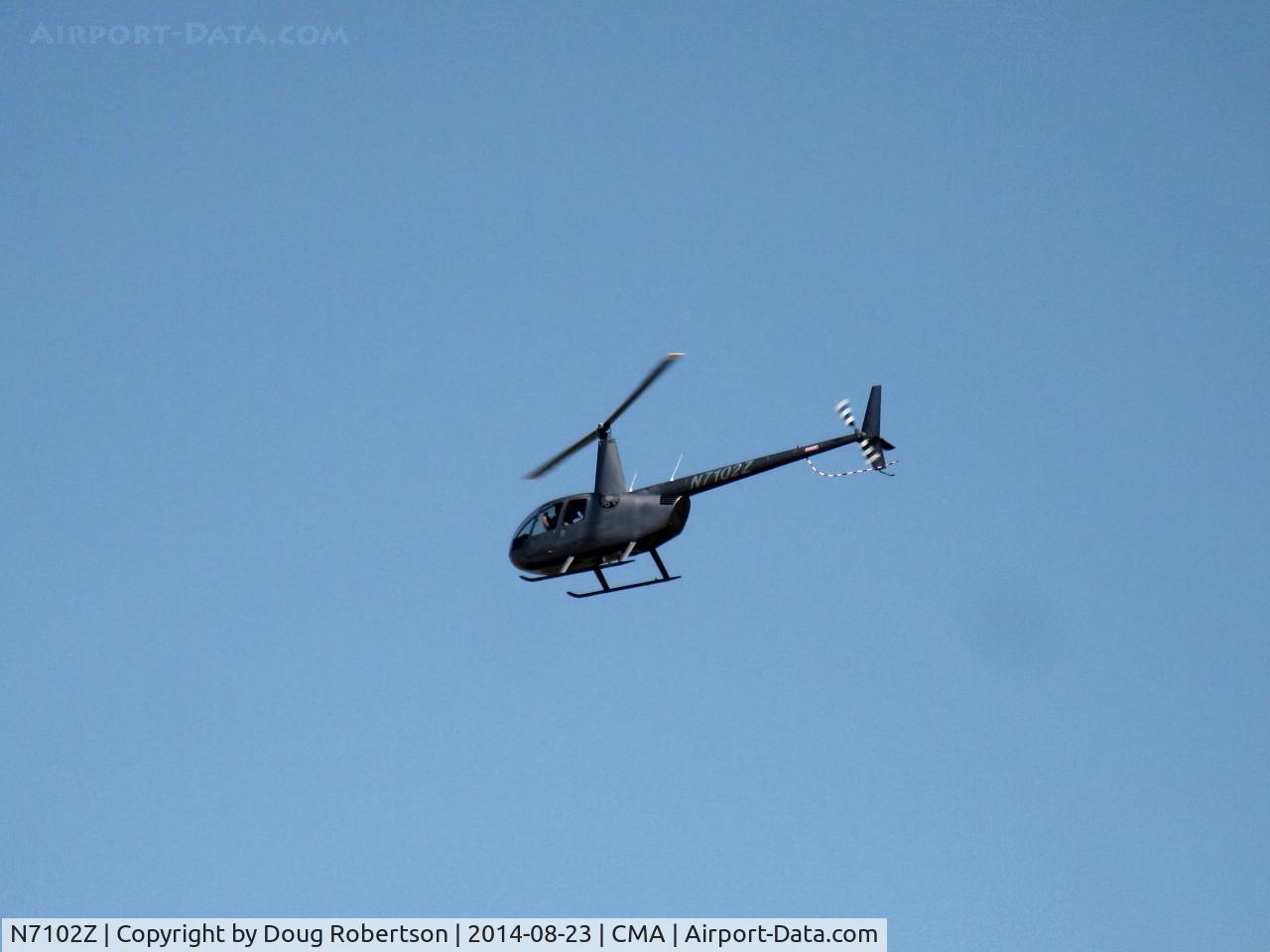 N7102Z, 2013 Robinson R44 C/N 2309, 2013 Robinson R44, Lycoming O-540 260 Hp derated to 225 Hp for takeoff, 205 Hp continuous, a short paid ride at CMA Airshow