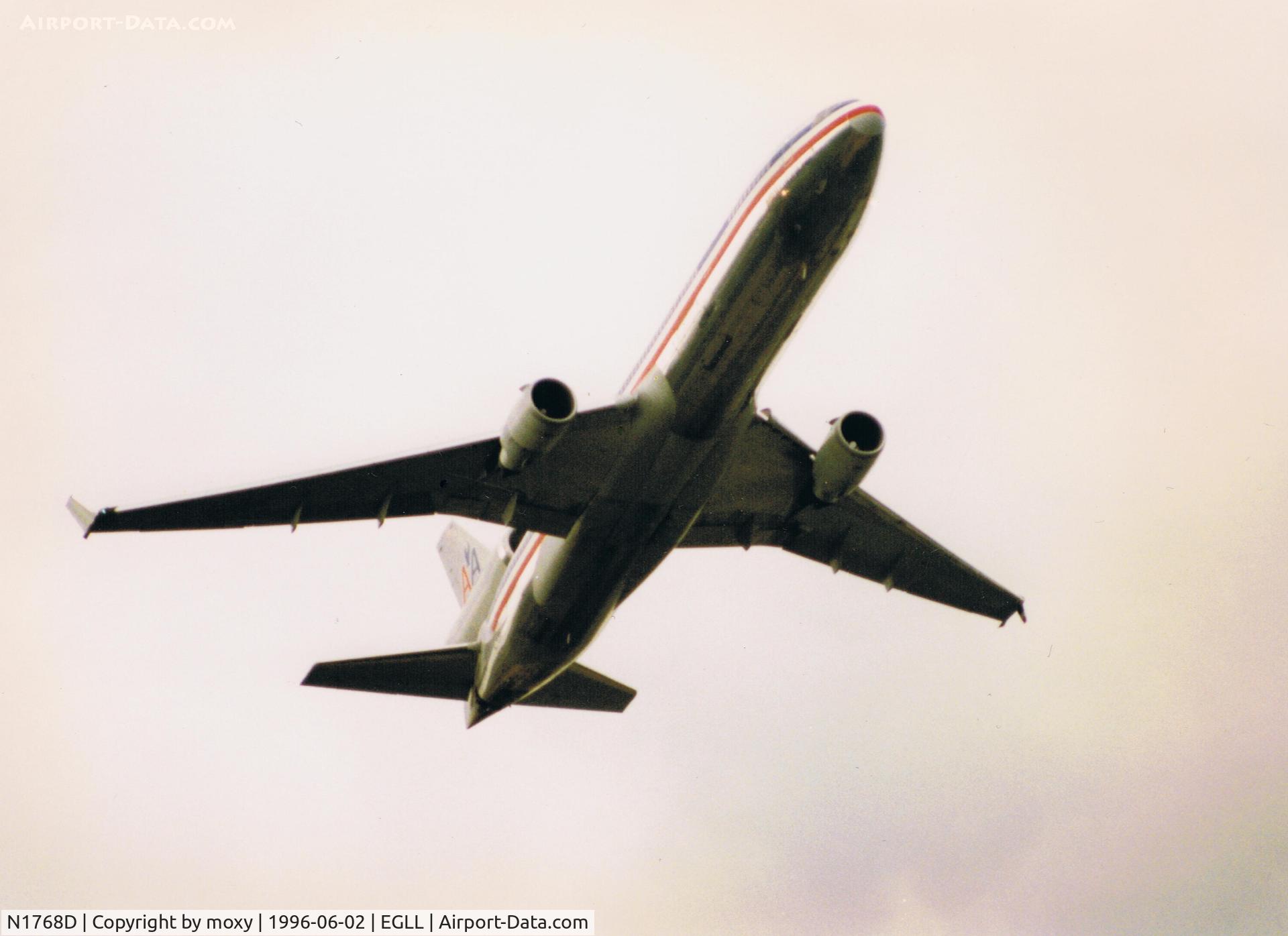 N1768D, 1992 McDonnell Douglas MD-11F C/N 48436, McDonnell Douglas MD-11 participating in the Heathrow 50th anniversary flypast.