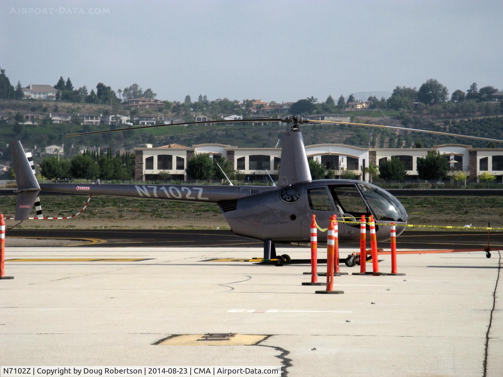 N7102Z, 2013 Robinson R44 C/N 2309, 2013 Robinson R44, Lycoming O-540 260 Hp derated to 225 Hp for takeoff, 205 Hp continuous, of Orbic Helicopters-Robinson dealer at CMA will give short paid demo rides, at CMA Airshow