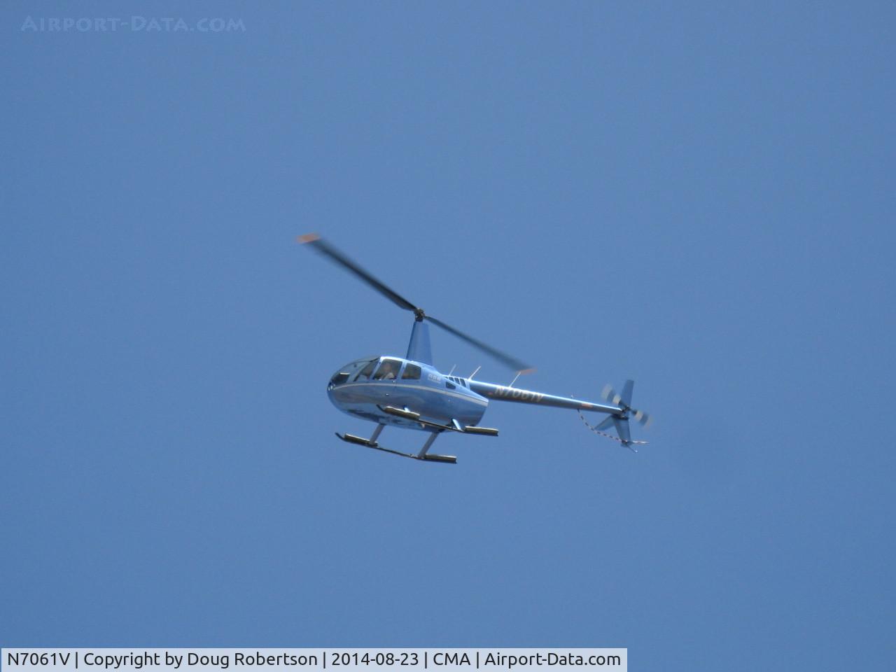 N7061V, 2013 Robinson R66 Turbine C/N 0366, 2013 Robinson R66 TURBINE, Rolls-Royce RR300 250-C300/A1 Turboshaft 300 shp derated to 270 shp for takeoff, max continuous 224 shp, of Orbic Helicopters giving short paid demo rides at CMA Airshow