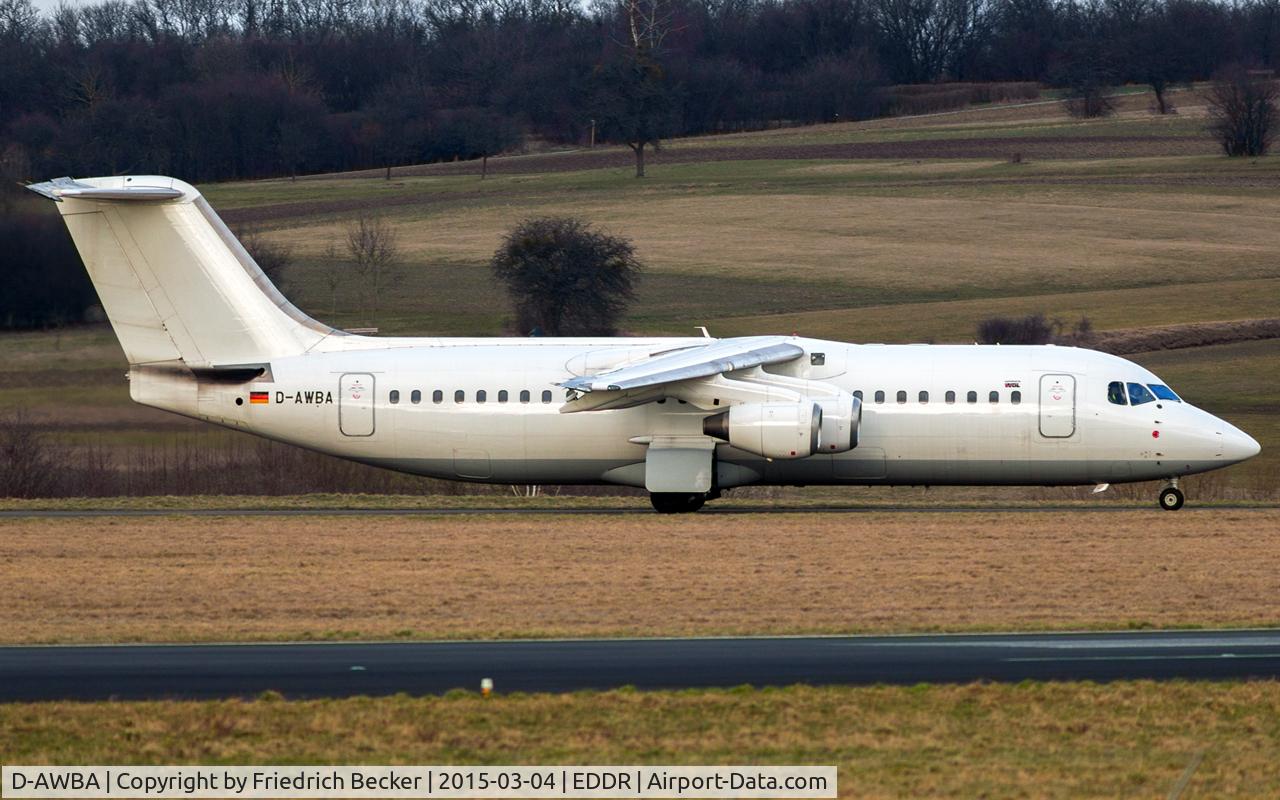 D-AWBA, 1989 British Aerospace BAe.146-300 C/N E3134, taxying to the active