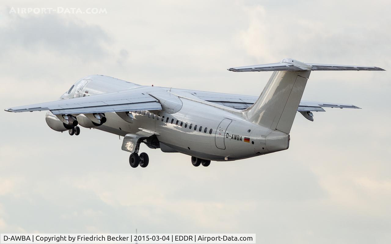 D-AWBA, 1989 British Aerospace BAe.146-300 C/N E3134, departure to Tegel
