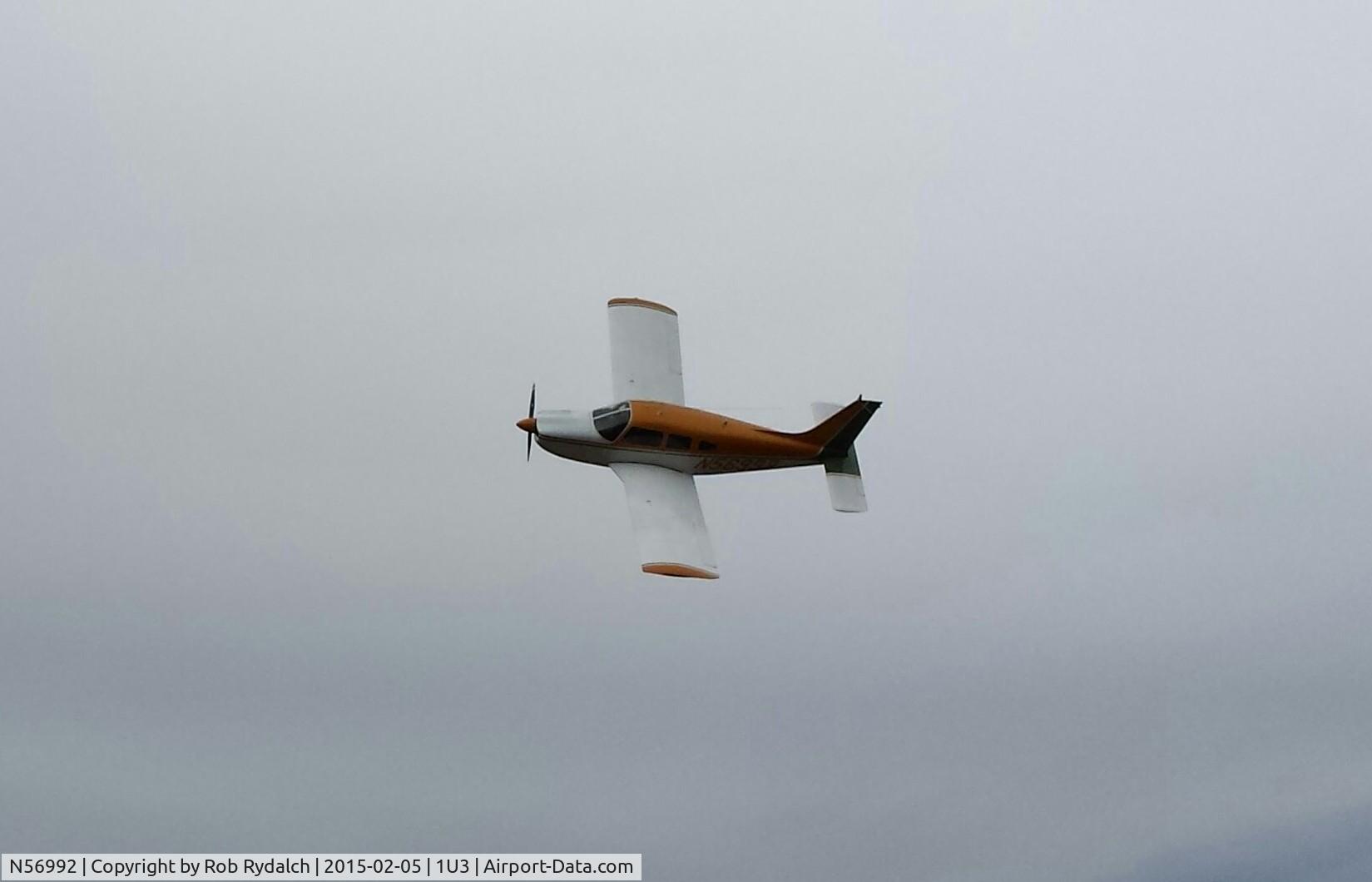 N56992, 1973 Piper PA-28R-200 Cherokee Arrow C/N 28R-7435071, Left bank-zoomed in