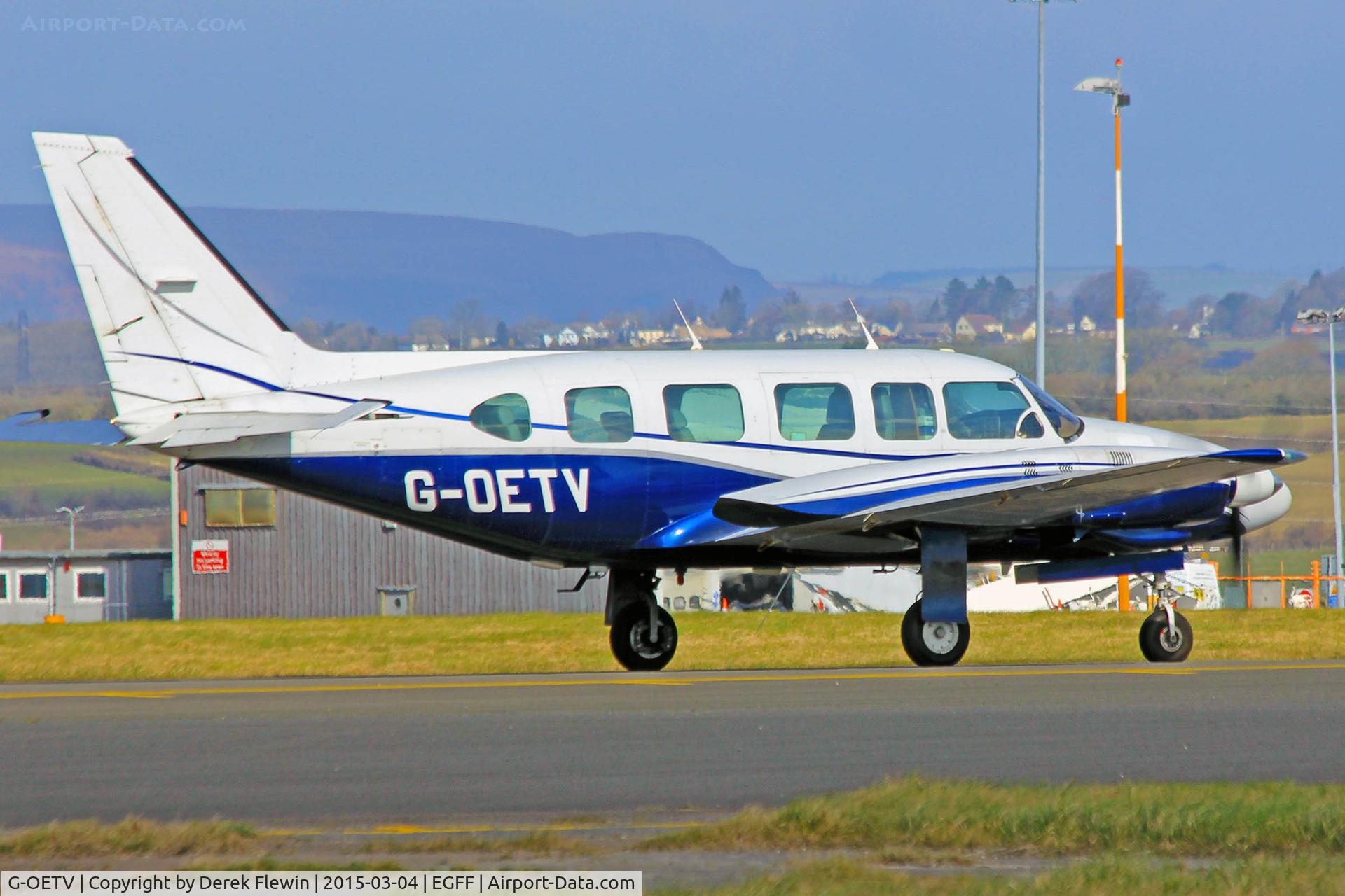G-OETV, 1978 Piper PA-31-350 Chieftain C/N 31-7852073, Navajo Chieftan, EGFF resident, previously N27597, seen doing engine checks on the runway 30 hold.