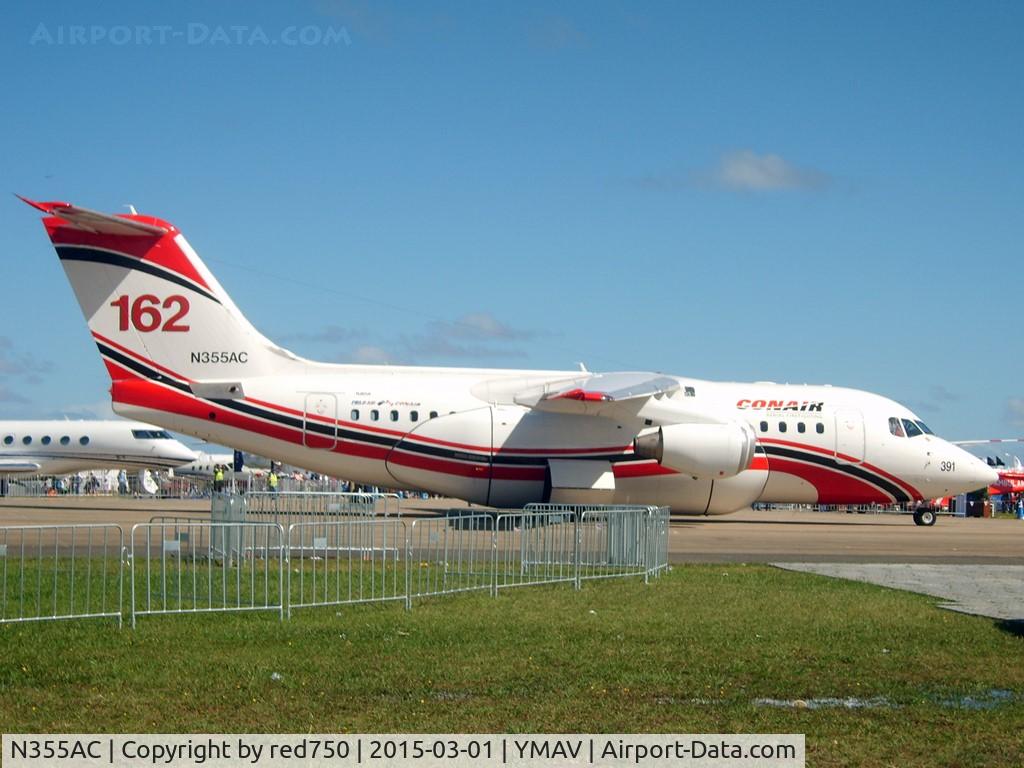 N355AC, 1996 British Aerospace Avro 146-RJ85A C/N E2293, BAe RJ85 N355AC at Avalon 2015