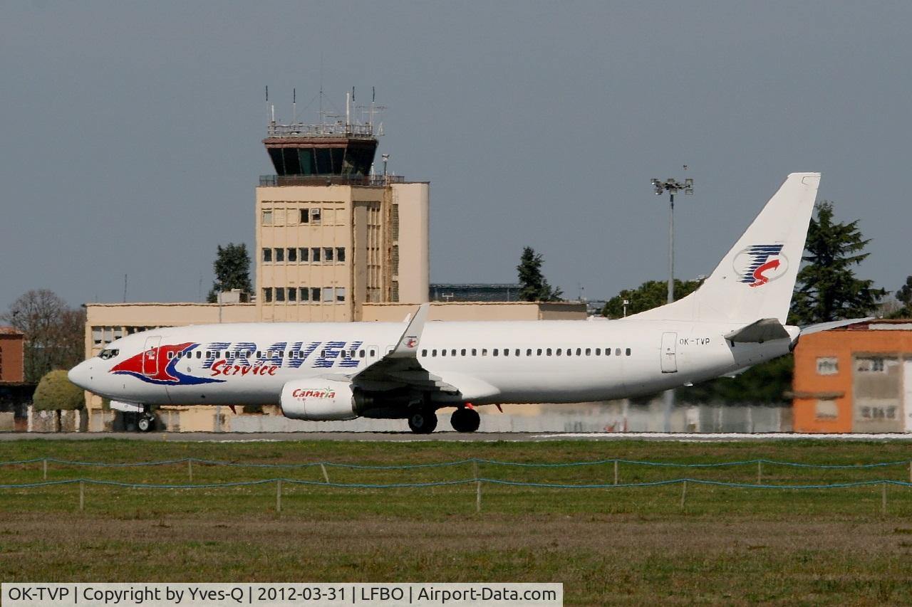 OK-TVP, 2002 Boeing 737-8K5 C/N 32907, Boeing 737-8K5, Holding point rwy 32R, Toulouse-Blagnac airport (LFBO-TLS)