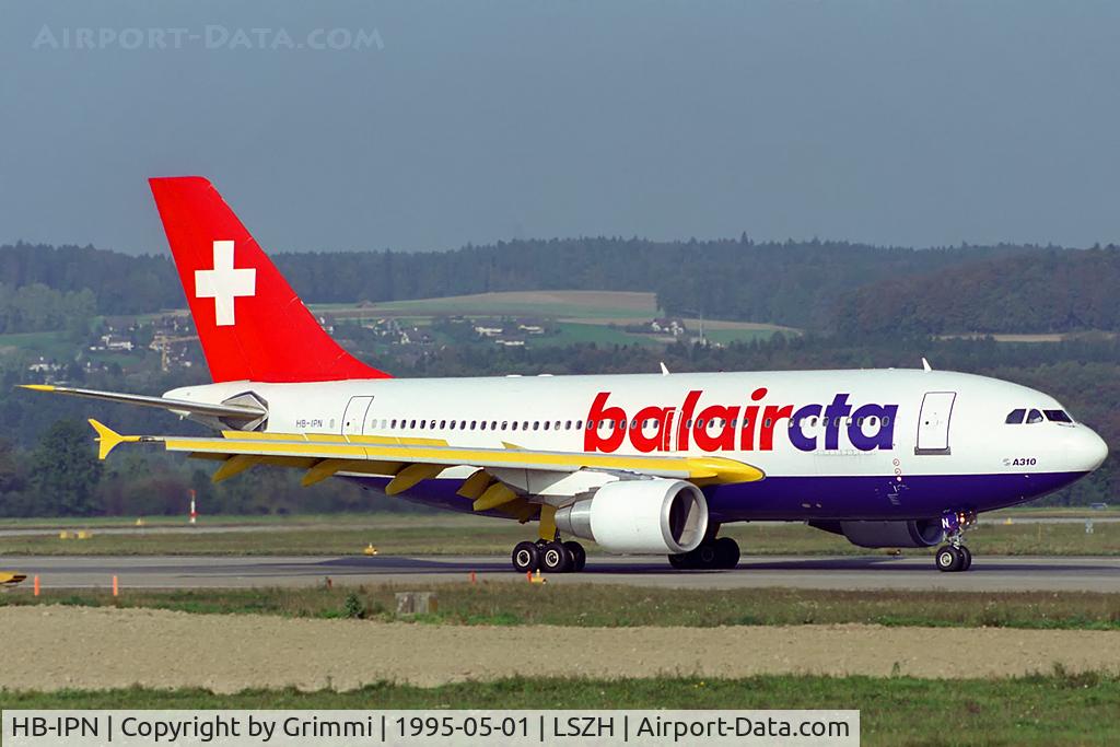 HB-IPN, 1992 Airbus A310-325 C/N 672, Very colorful Airbus awaits it's takeoff clearance. Quite a live this Beauty, became the last A310 with Swissair later ! Other Reg's used: F-WWCD (Test Reg 1993), F-OHPX with Air Caledonie International (2000-2003), OK-YAC with Czech Airlines 'till 2010,