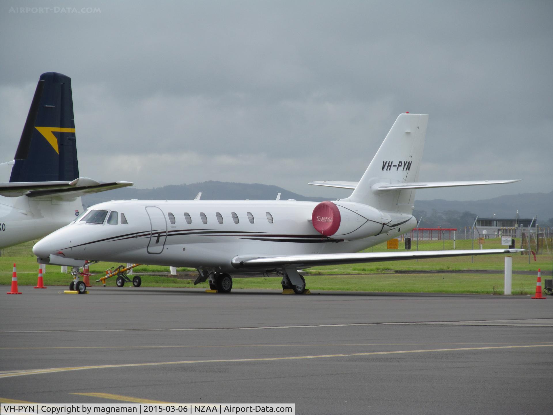 VH-PYN, 2009 Cessna 680 Citation Sovereign C/N 680-0262, now moved on convair apron to get better picture