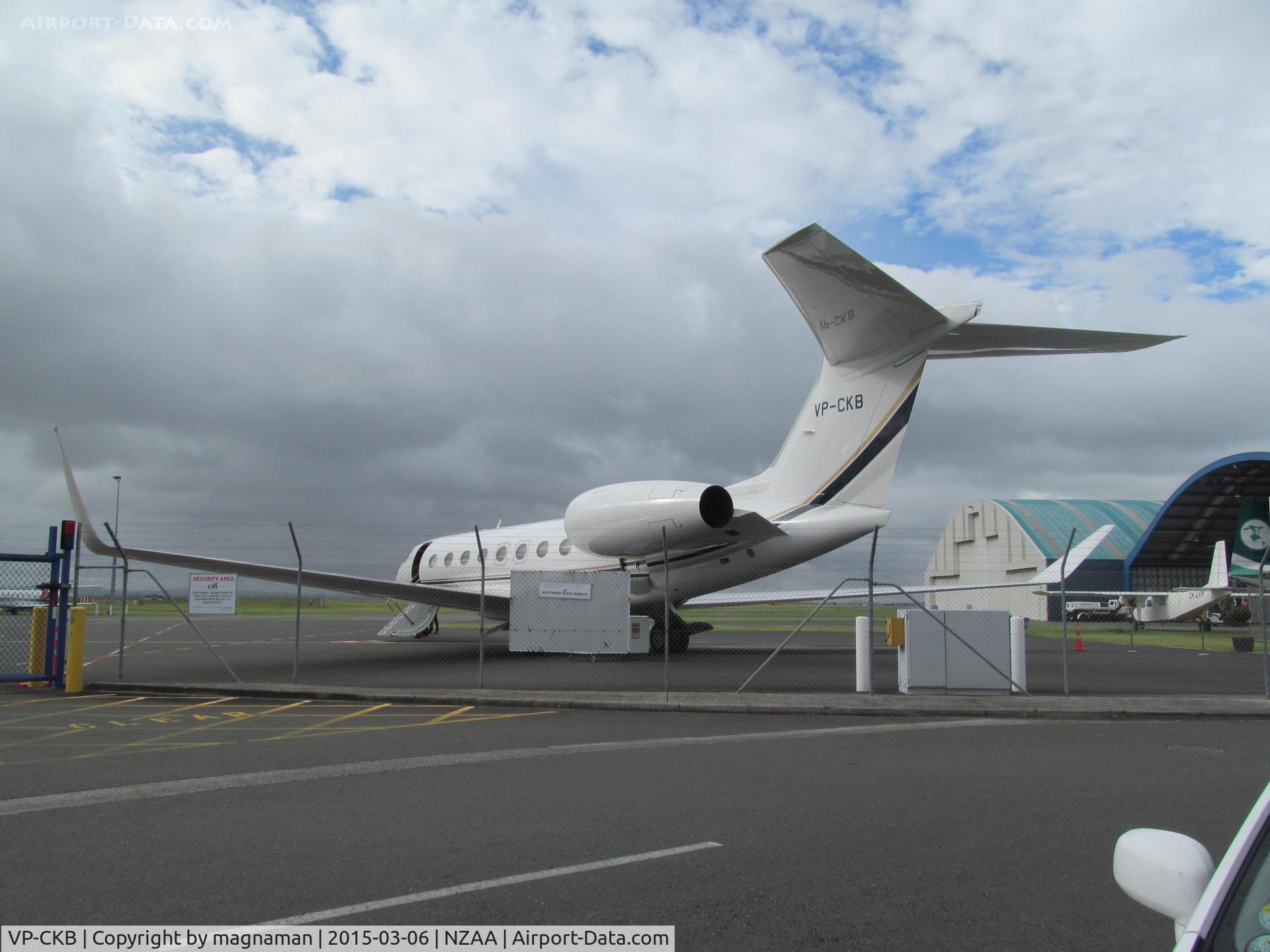 VP-CKB, 2013 Gulfstream Aerospace G650 (G-VI) C/N 6068, at AKL today