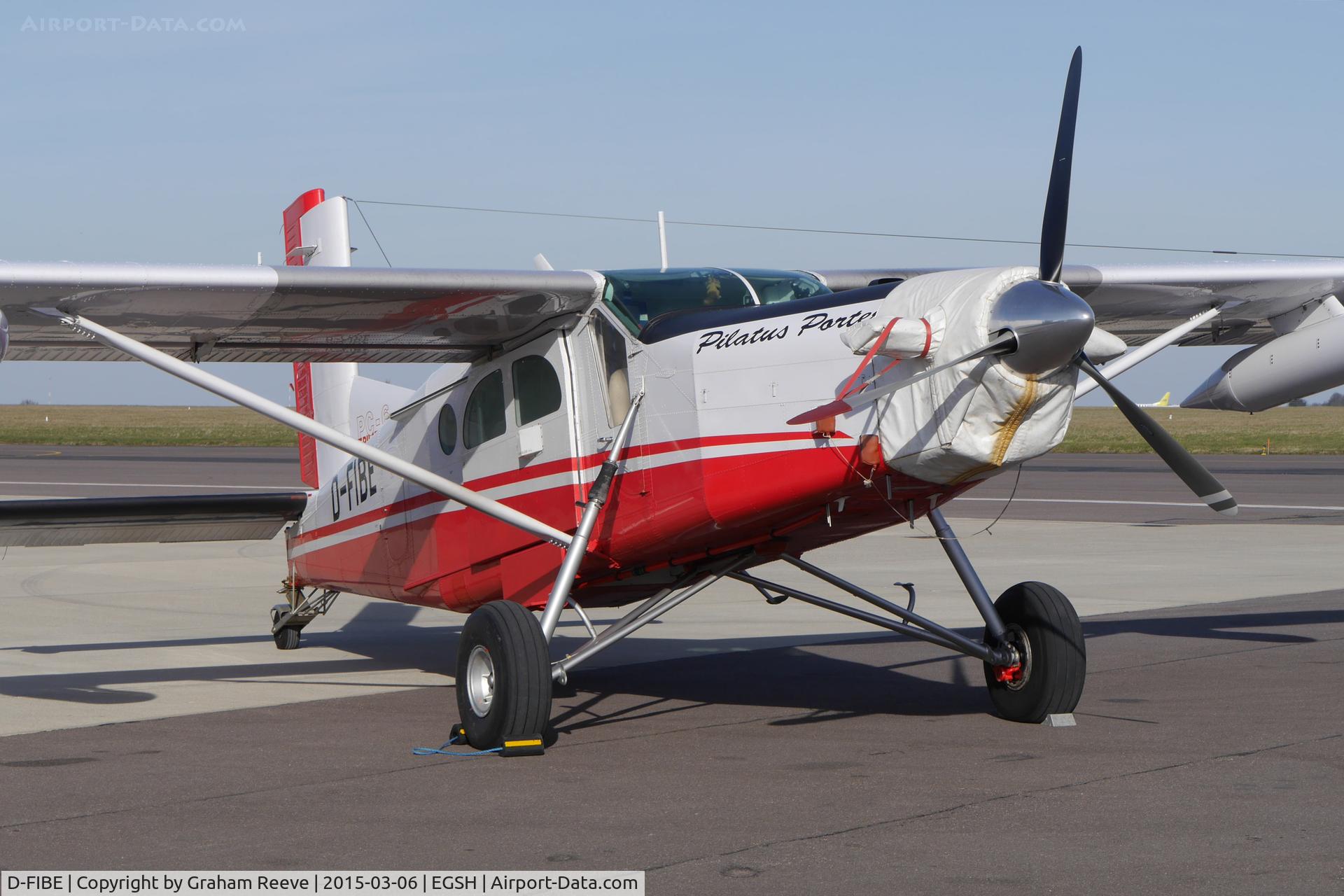 D-FIBE, 1997 Pilatus PC-6/B2-H4 Turbo Porter C/N 955, Rare bird parked at Norwich.