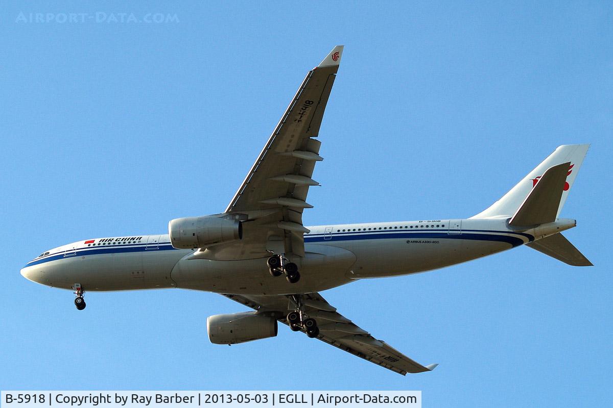 B-5918, 2013 Airbus A330-243 C/N 1396, Airbus A330-243 [1396] (Air China) Home~G 03/05/2013. On approach 27R.
