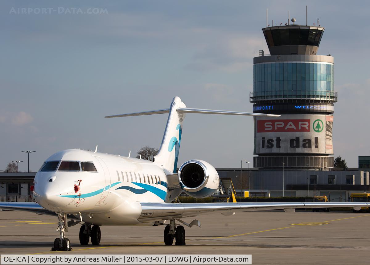 OE-ICA, 2013 Bombardier BD-700-1A10 Global 5000 C/N 9542, First visit to Graz.